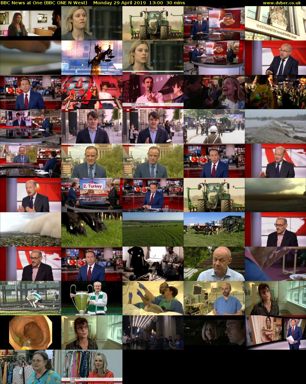 BBC News at One (BBC ONE N West) Monday 29 April 2019 13:00 - 13:30