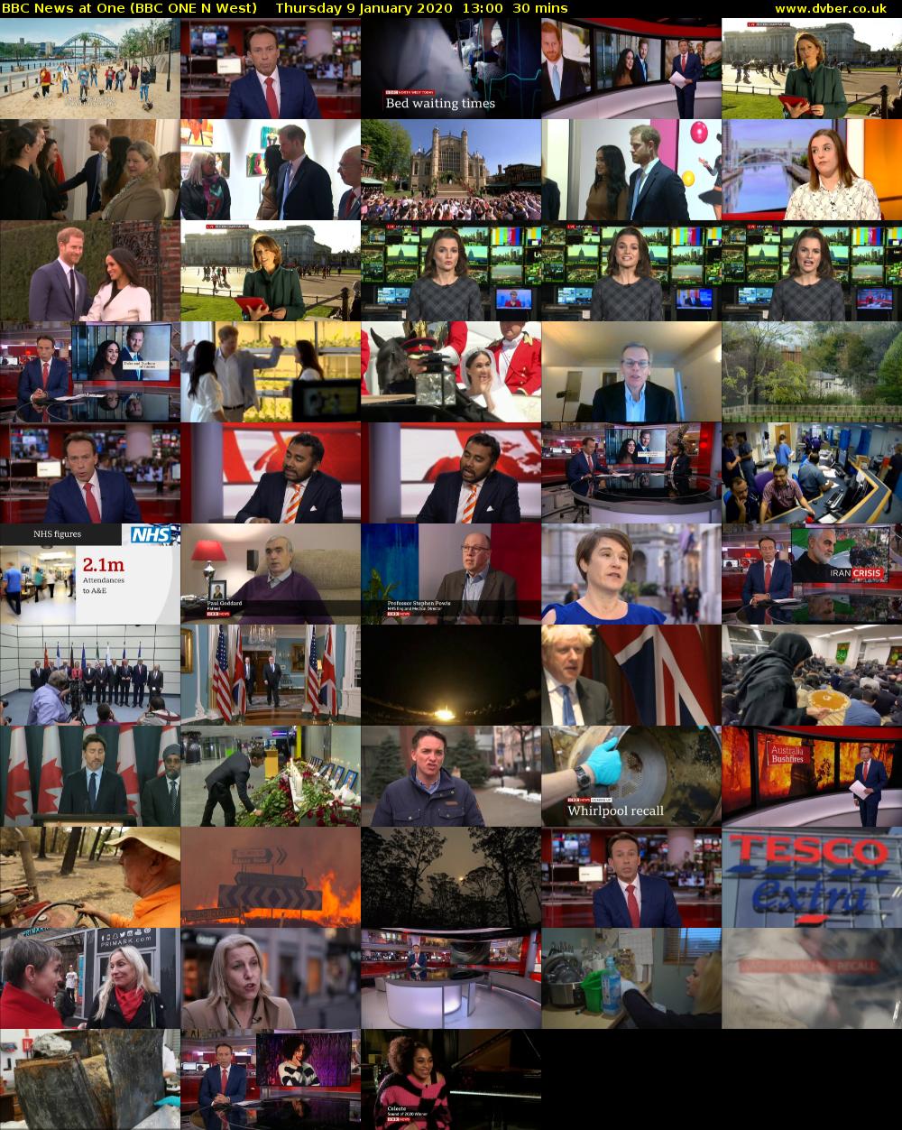 BBC News at One (BBC ONE N West) Thursday 9 January 2020 13:00 - 13:30