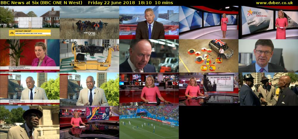 BBC News at Six (BBC ONE N West) Friday 22 June 2018 18:10 - 18:20