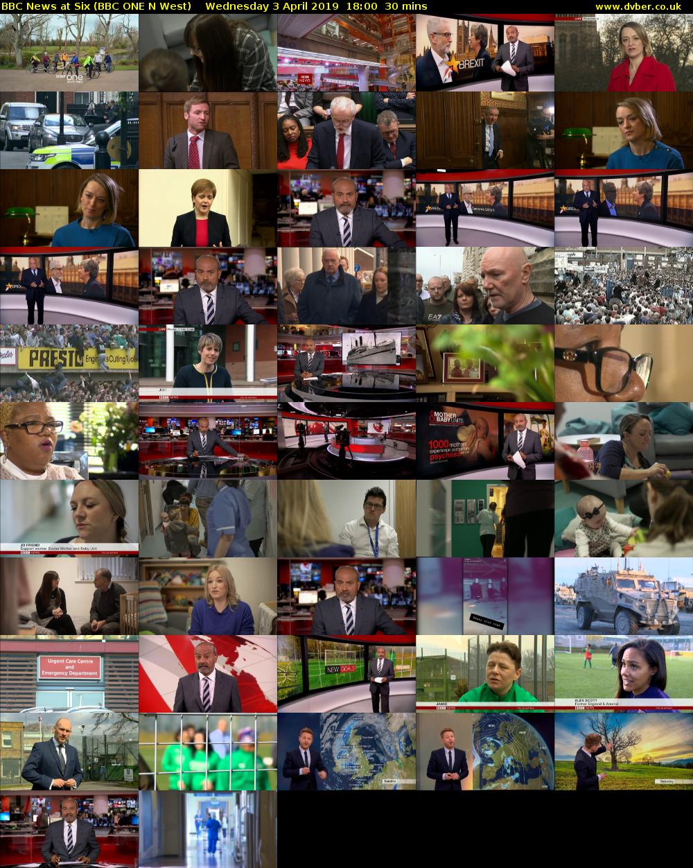 BBC News at Six (BBC ONE N West) Wednesday 3 April 2019 18:00 - 18:30