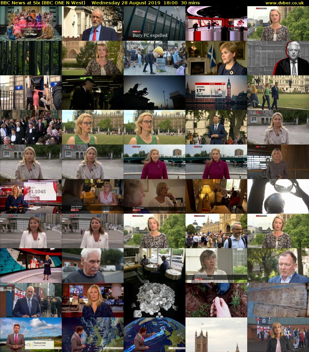 BBC News at Six (BBC ONE N West) Wednesday 28 August 2019 18:00 - 18:30