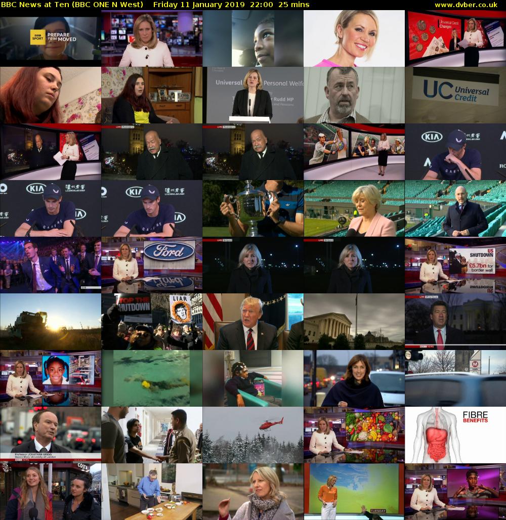 BBC News at Ten (BBC ONE N West) Friday 11 January 2019 22:00 - 22:25