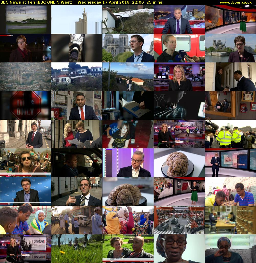 BBC News at Ten (BBC ONE N West) Wednesday 17 April 2019 22:00 - 22:25