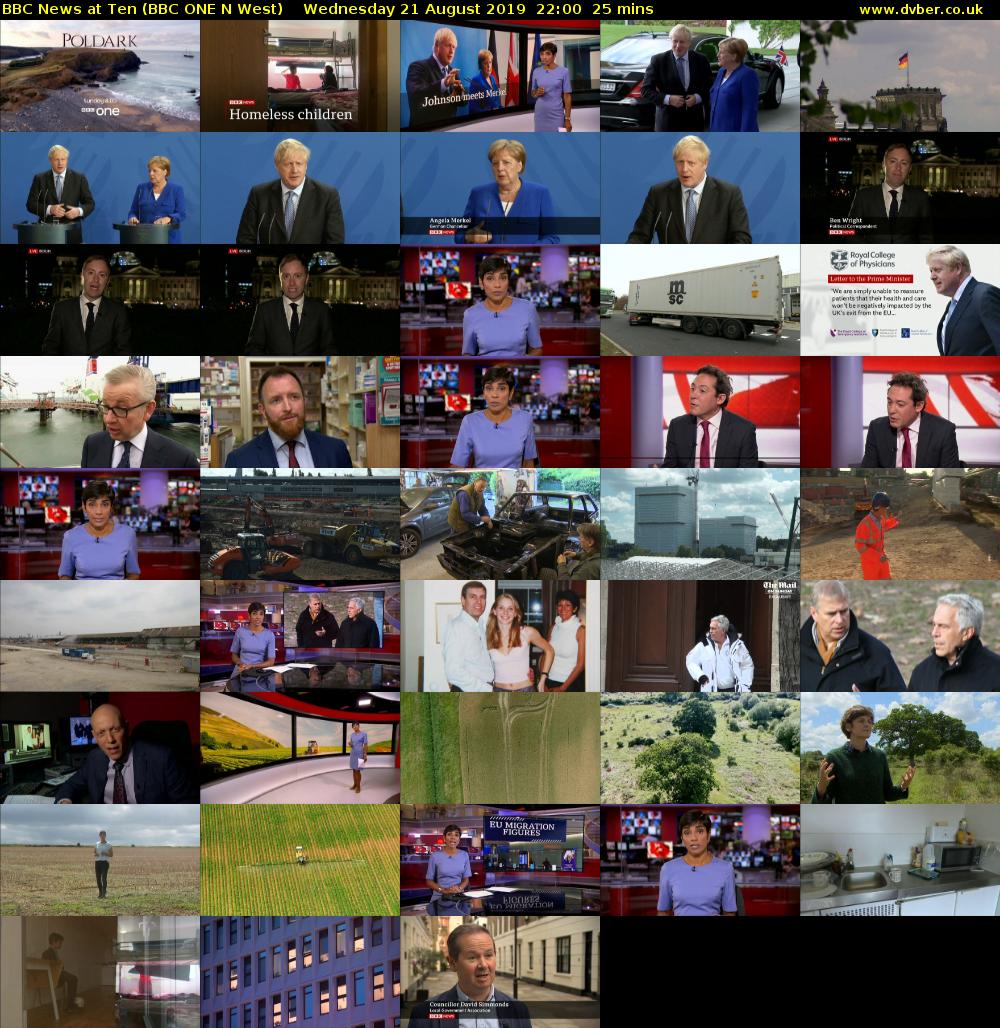 BBC News at Ten (BBC ONE N West) Wednesday 21 August 2019 22:00 - 22:25