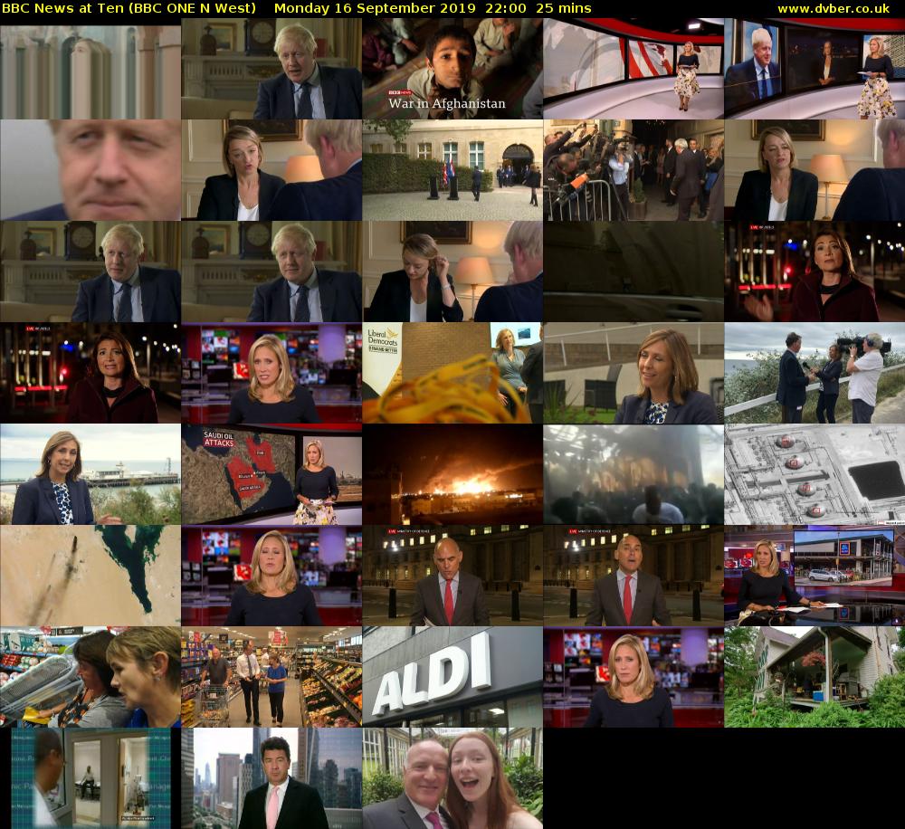 BBC News at Ten (BBC ONE N West) Monday 16 September 2019 22:00 - 22:25