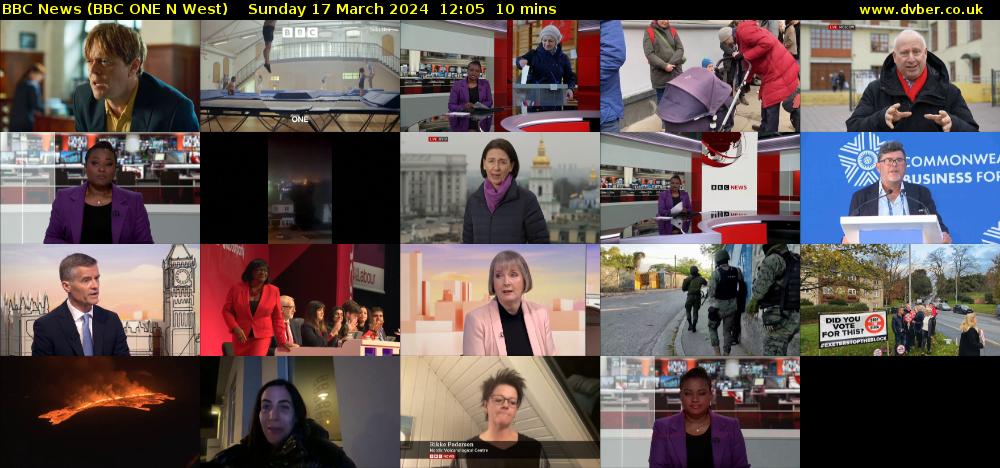 BBC News (BBC ONE N West) Sunday 17 March 2024 12:05 - 12:15