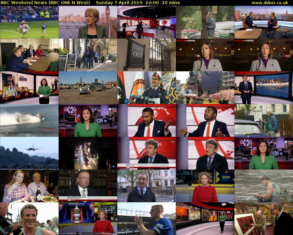 BBC Weekend News (BBC ONE N West) Sunday 7 April 2019 22:00 - 22:20