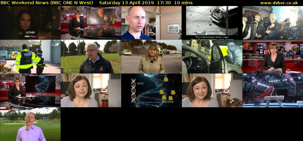 BBC Weekend News (BBC ONE N West) Saturday 13 April 2019 17:30 - 17:40