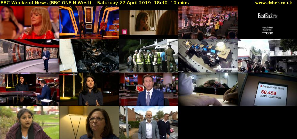 BBC Weekend News (BBC ONE N West) Saturday 27 April 2019 18:40 - 18:50
