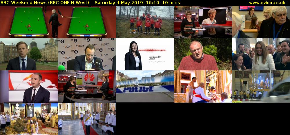 BBC Weekend News (BBC ONE N West) Saturday 4 May 2019 16:10 - 16:20