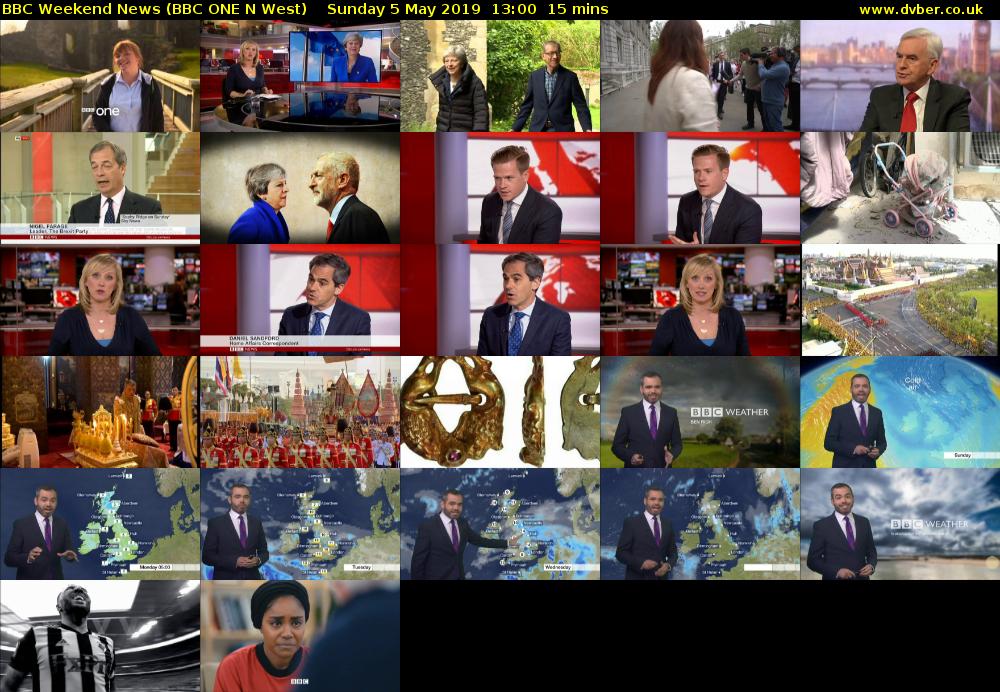 BBC Weekend News (BBC ONE N West) Sunday 5 May 2019 13:00 - 13:15