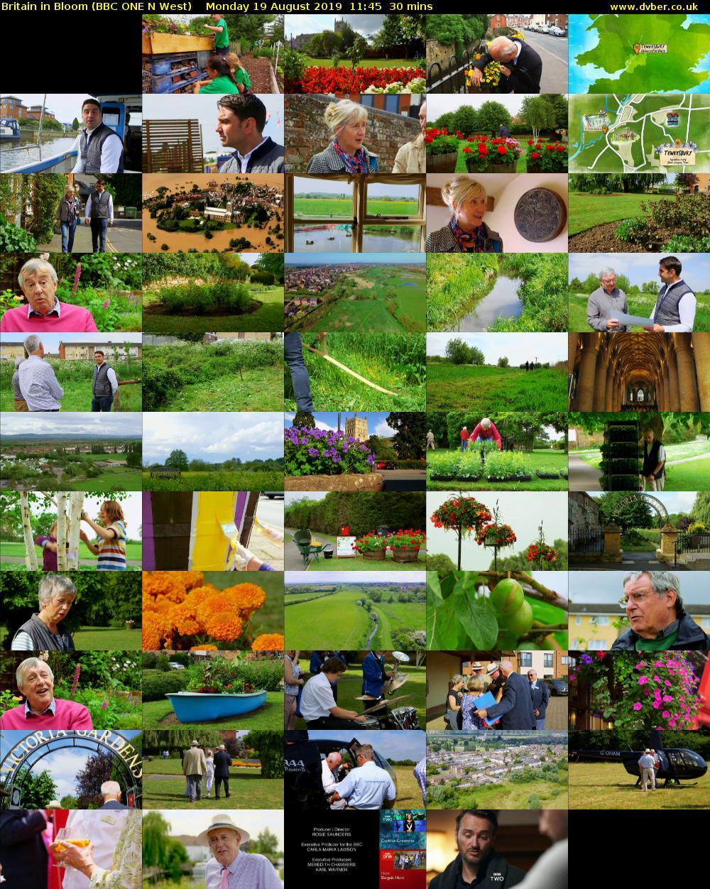 Britain in Bloom (BBC ONE N West) Monday 19 August 2019 11:45 - 12:15