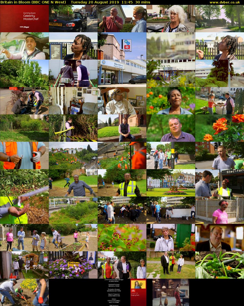 Britain in Bloom (BBC ONE N West) Tuesday 20 August 2019 11:45 - 12:15