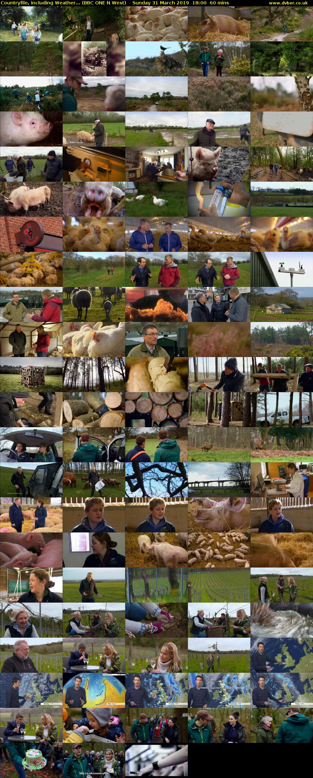 Countryfile, including Weather... (BBC ONE N West) Sunday 31 March 2019 18:00 - 19:00