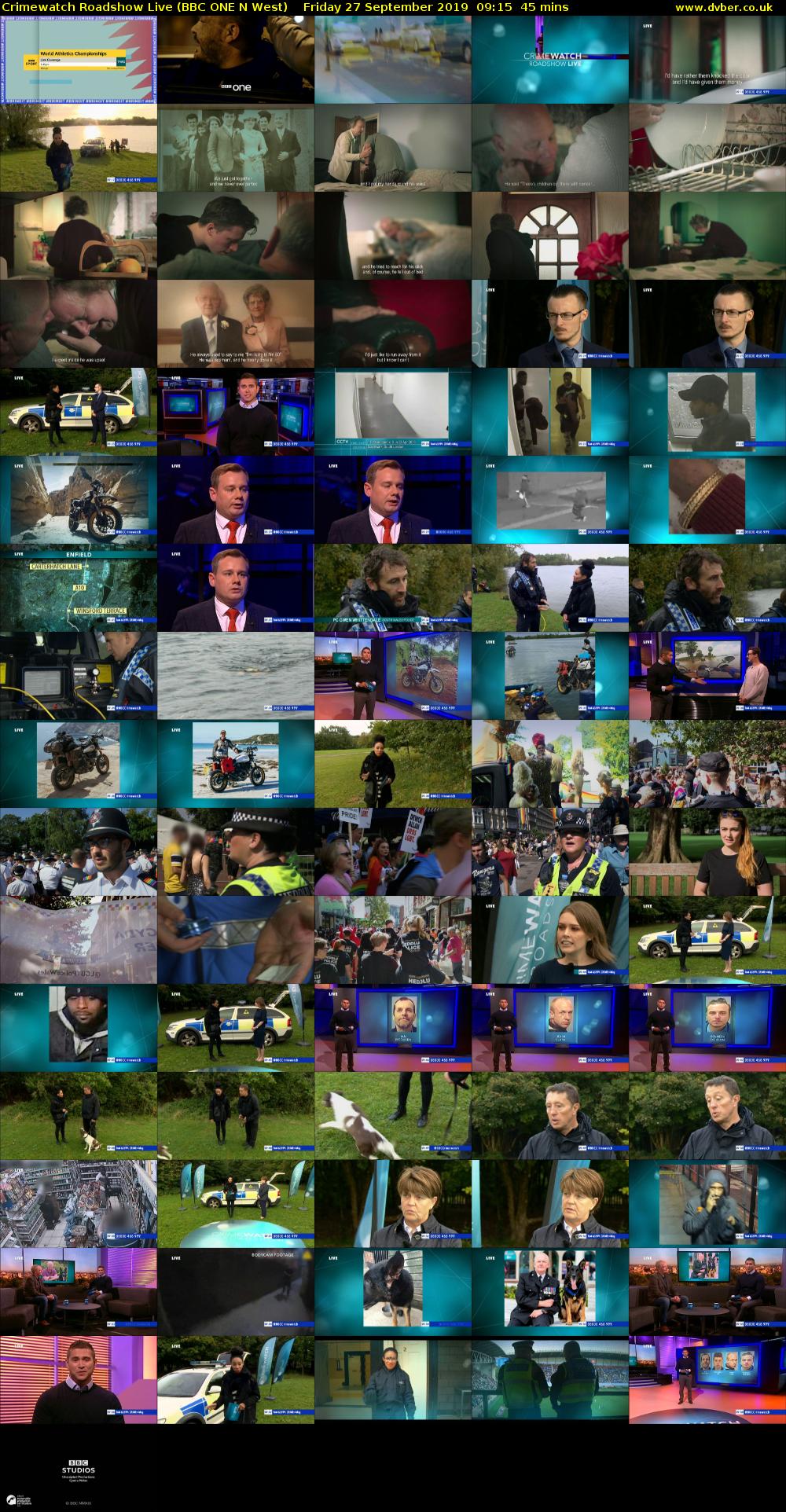 Crimewatch Roadshow Live (BBC ONE N West) Friday 27 September 2019 09:15 - 10:00