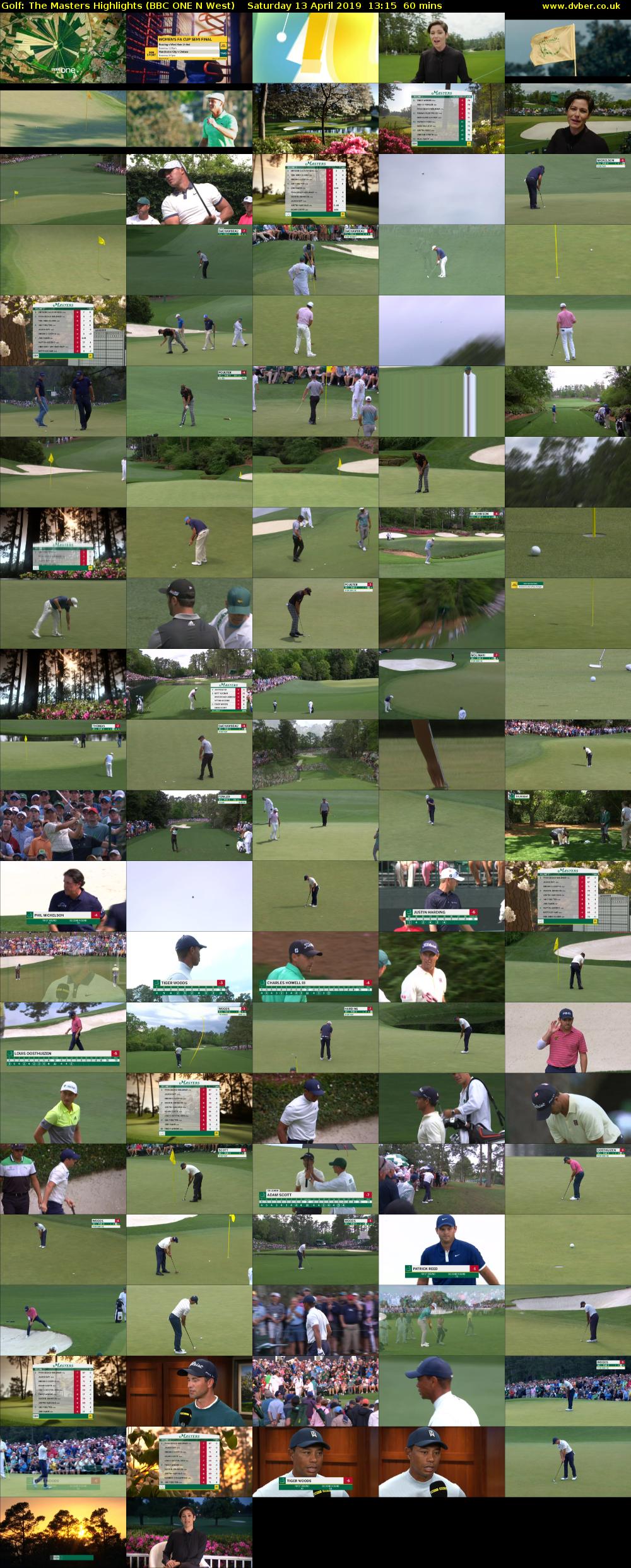 Golf: The Masters Highlights (BBC ONE N West) Saturday 13 April 2019 13:15 - 14:15