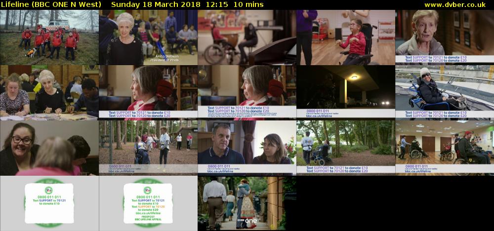 Lifeline (BBC ONE N West) Sunday 18 March 2018 12:15 - 12:25