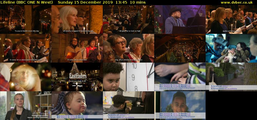 Lifeline (BBC ONE N West) Sunday 15 December 2019 13:45 - 13:55