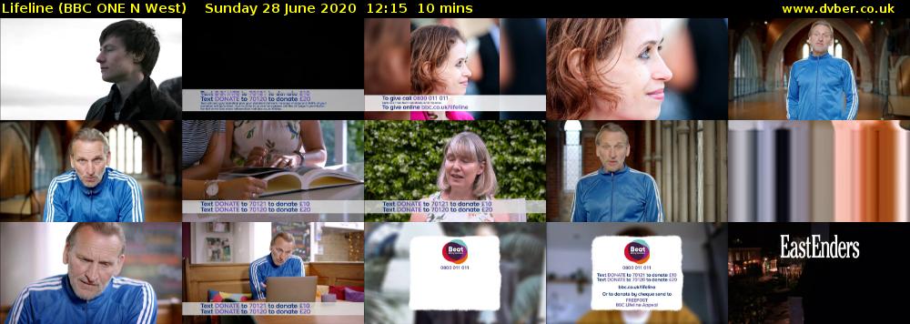 Lifeline (BBC ONE N West) Sunday 28 June 2020 12:15 - 12:25