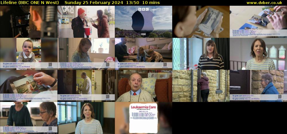 Lifeline (BBC ONE N West) Sunday 25 February 2024 13:50 - 14:00