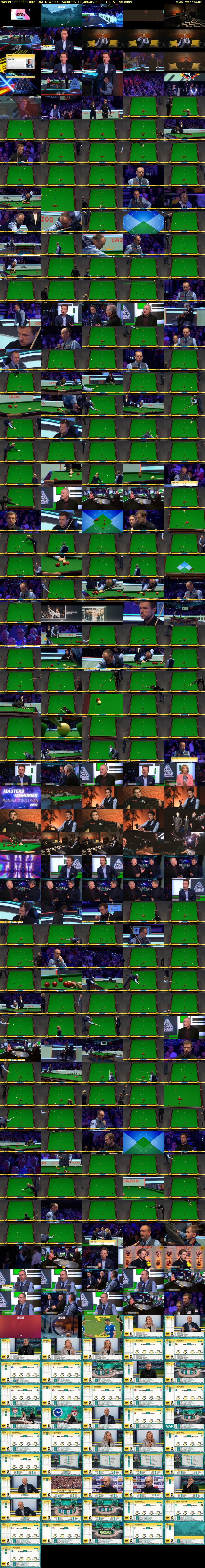 Masters Snooker (BBC ONE N West) Saturday 14 January 2023 13:15 - 16:30