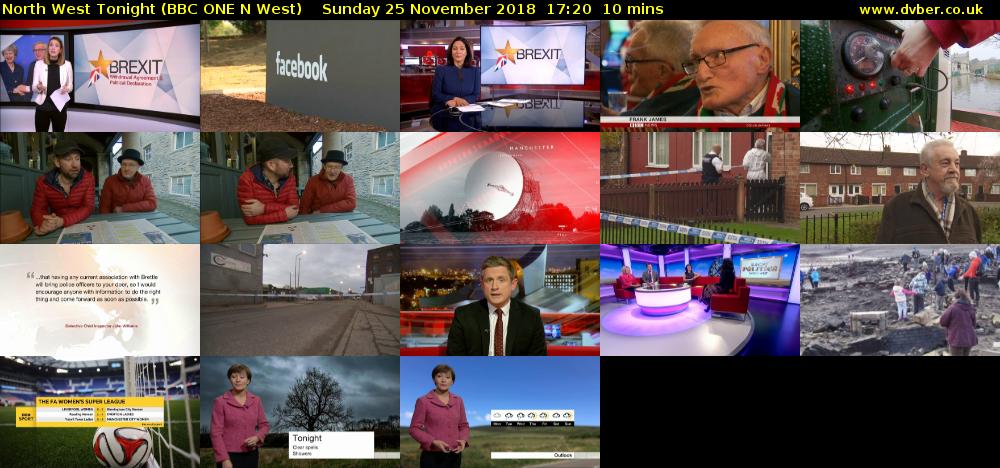 North West Tonight (BBC ONE N West) Sunday 25 November 2018 17:20 - 17:30