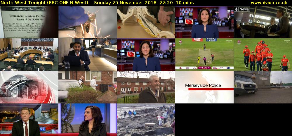 North West Tonight (BBC ONE N West) Sunday 25 November 2018 22:20 - 22:30