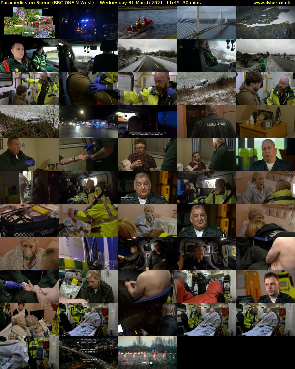 Paramedics on Scene (BBC ONE N West) Wednesday 31 March 2021 11:45 - 12:15