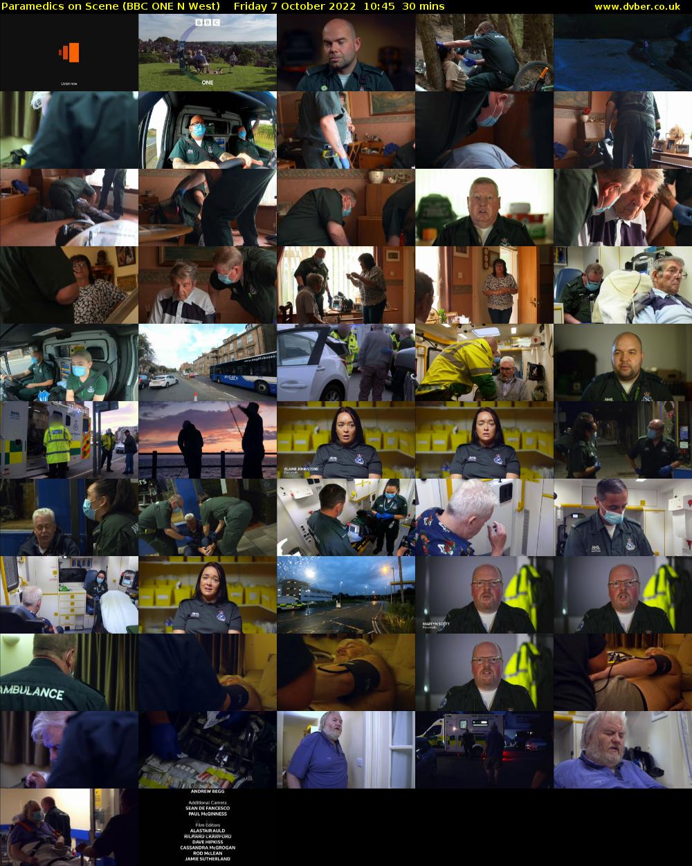 Paramedics on Scene (BBC ONE N West) Friday 7 October 2022 10:45 - 11:15
