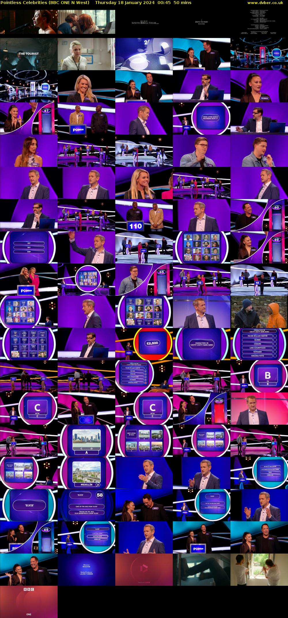 Pointless Celebrities (BBC ONE N West) Thursday 18 January 2024 00:45 - 01:35