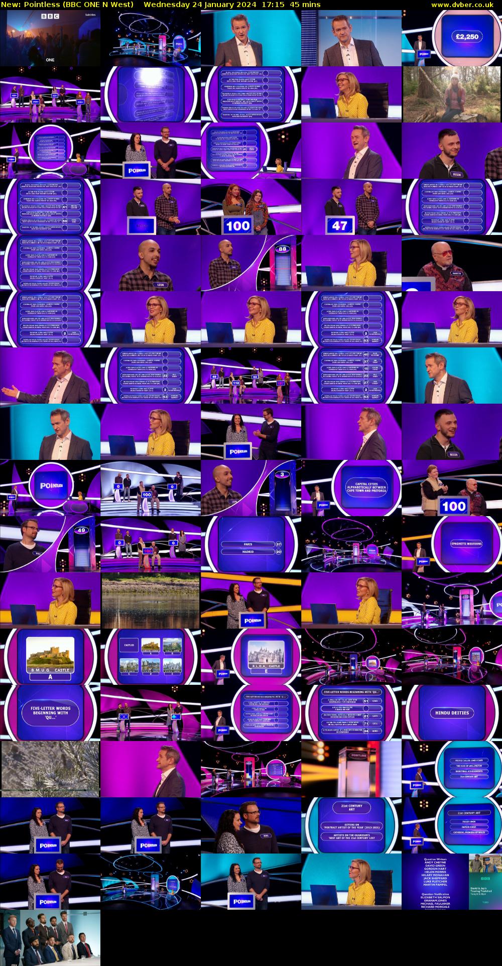 Pointless (BBC ONE N West) Wednesday 24 January 2024 17:15 - 18:00