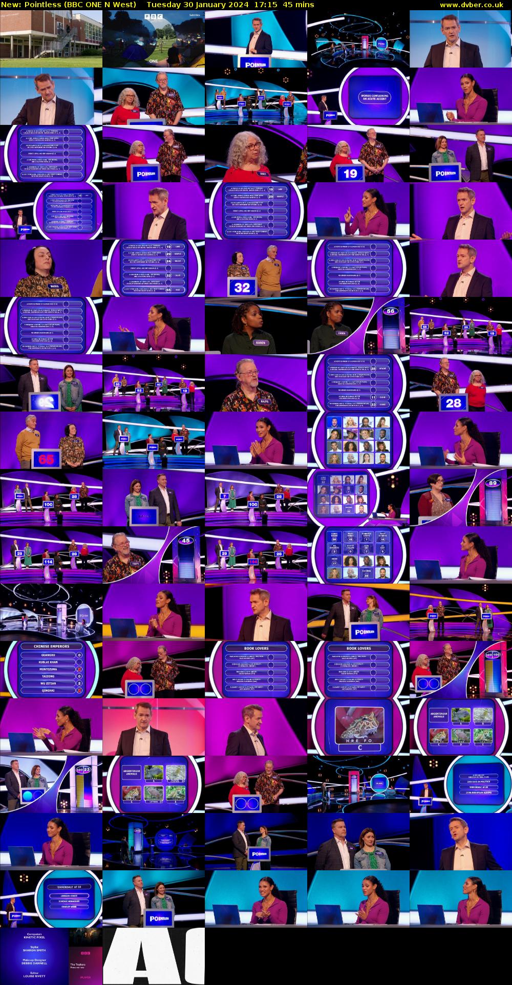 Pointless (BBC ONE N West) Tuesday 30 January 2024 17:15 - 18:00