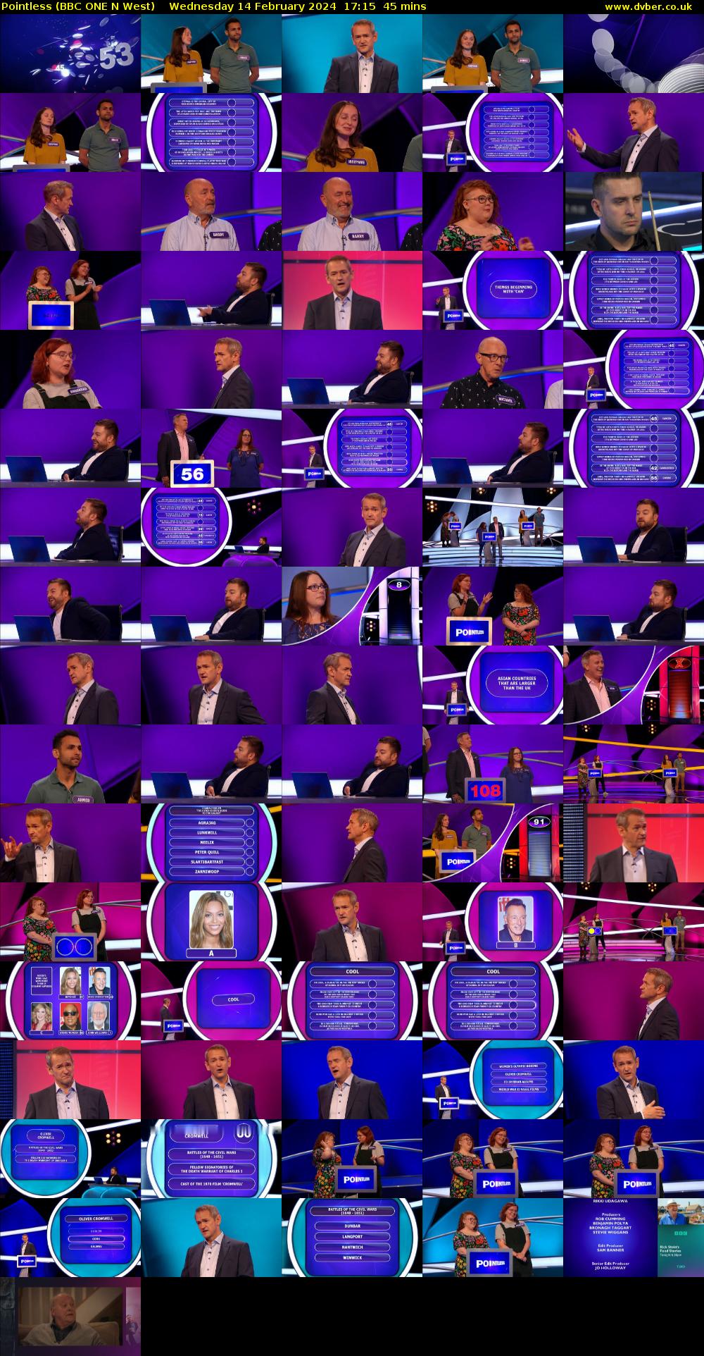 Pointless (BBC ONE N West) Wednesday 14 February 2024 17:15 - 18:00
