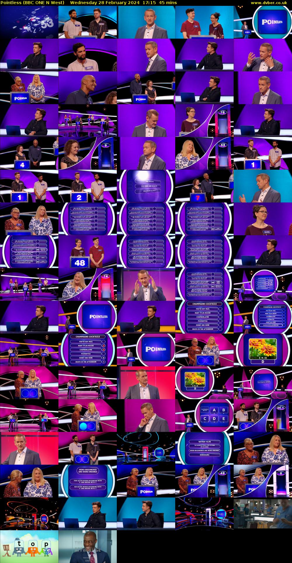Pointless (BBC ONE N West) Wednesday 28 February 2024 17:15 - 18:00