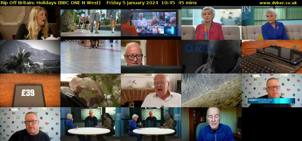 Rip Off Britain: Holidays (BBC ONE N West) Friday 5 January 2024 10:45 - 11:30