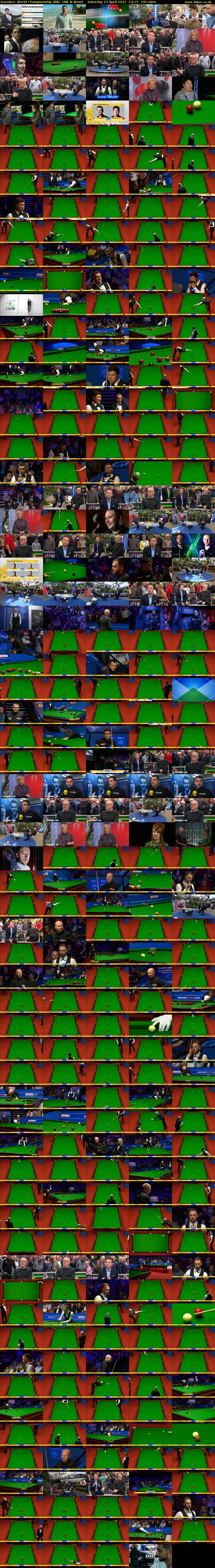 Snooker: World Championship (BBC ONE N West) Saturday 23 April 2022 13:15 - 16:30