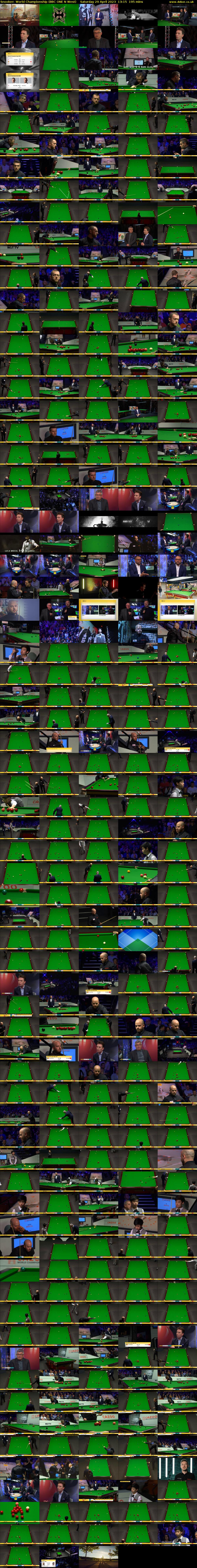 Snooker: World Championship (BBC ONE N West) Saturday 29 April 2023 13:15 - 16:30