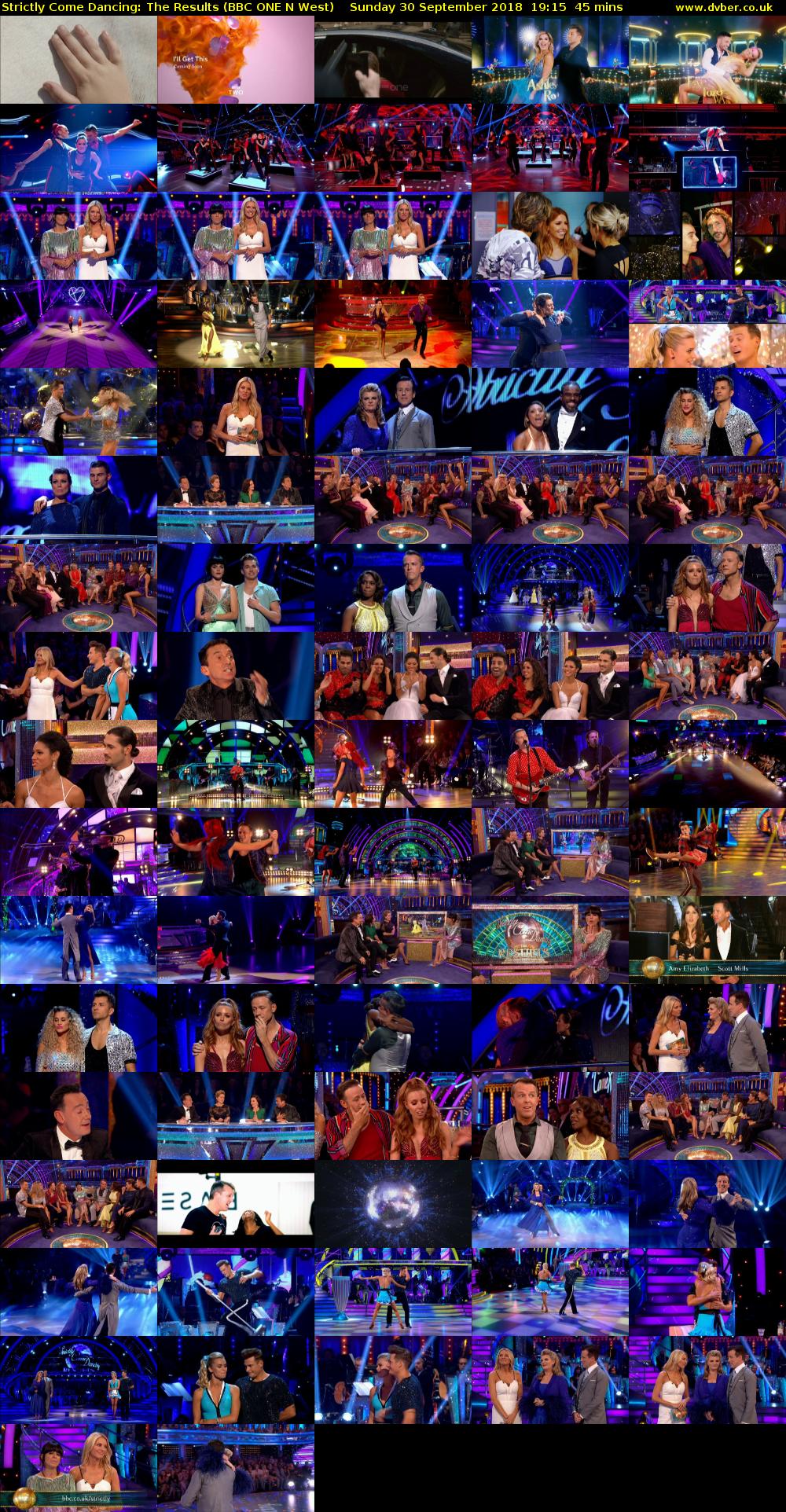 Strictly Come Dancing: The Results (BBC ONE N West) Sunday 30 September 2018 19:15 - 20:00