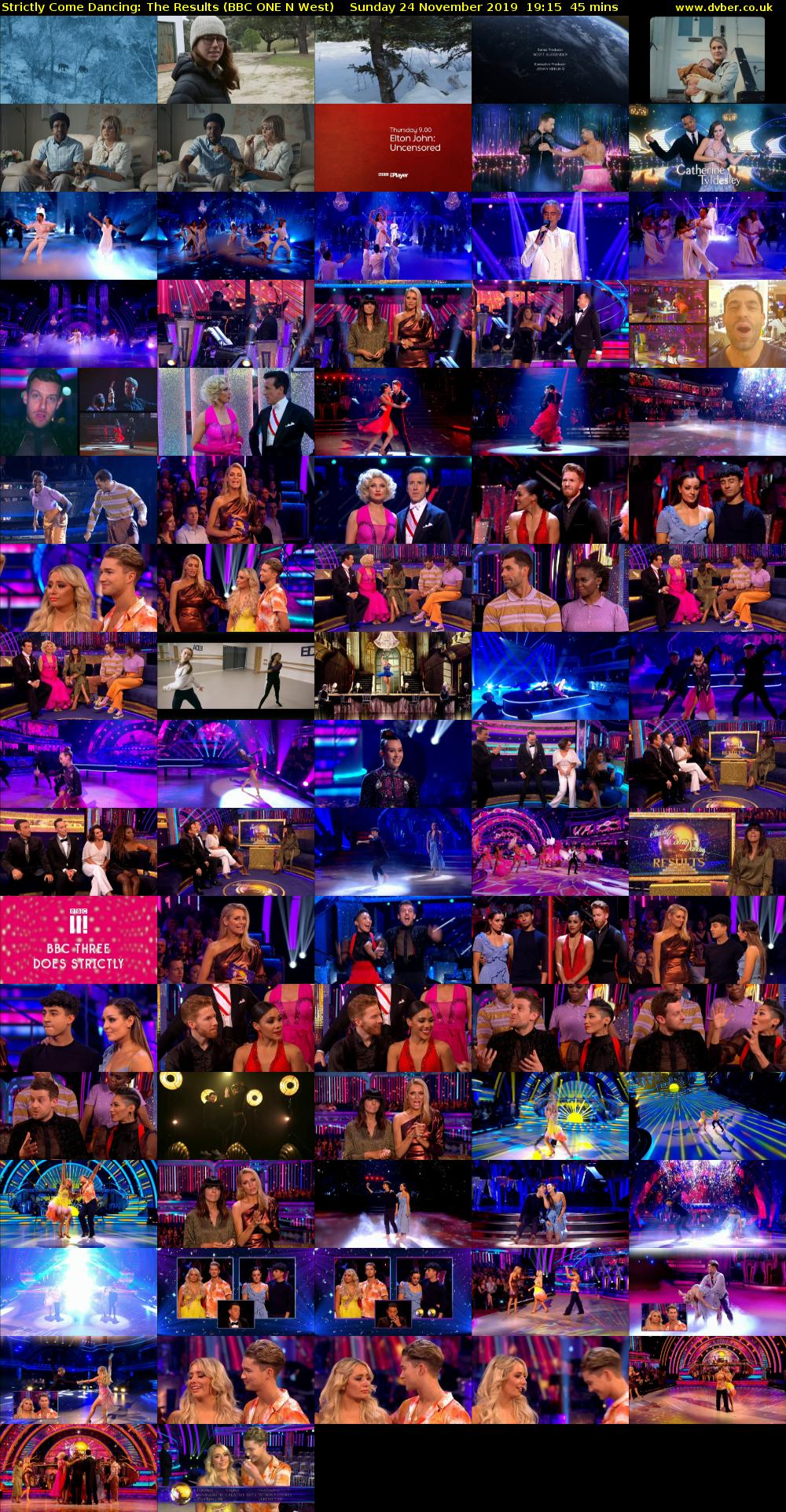 Strictly Come Dancing: The Results (BBC ONE N West) Sunday 24 November 2019 19:15 - 20:00