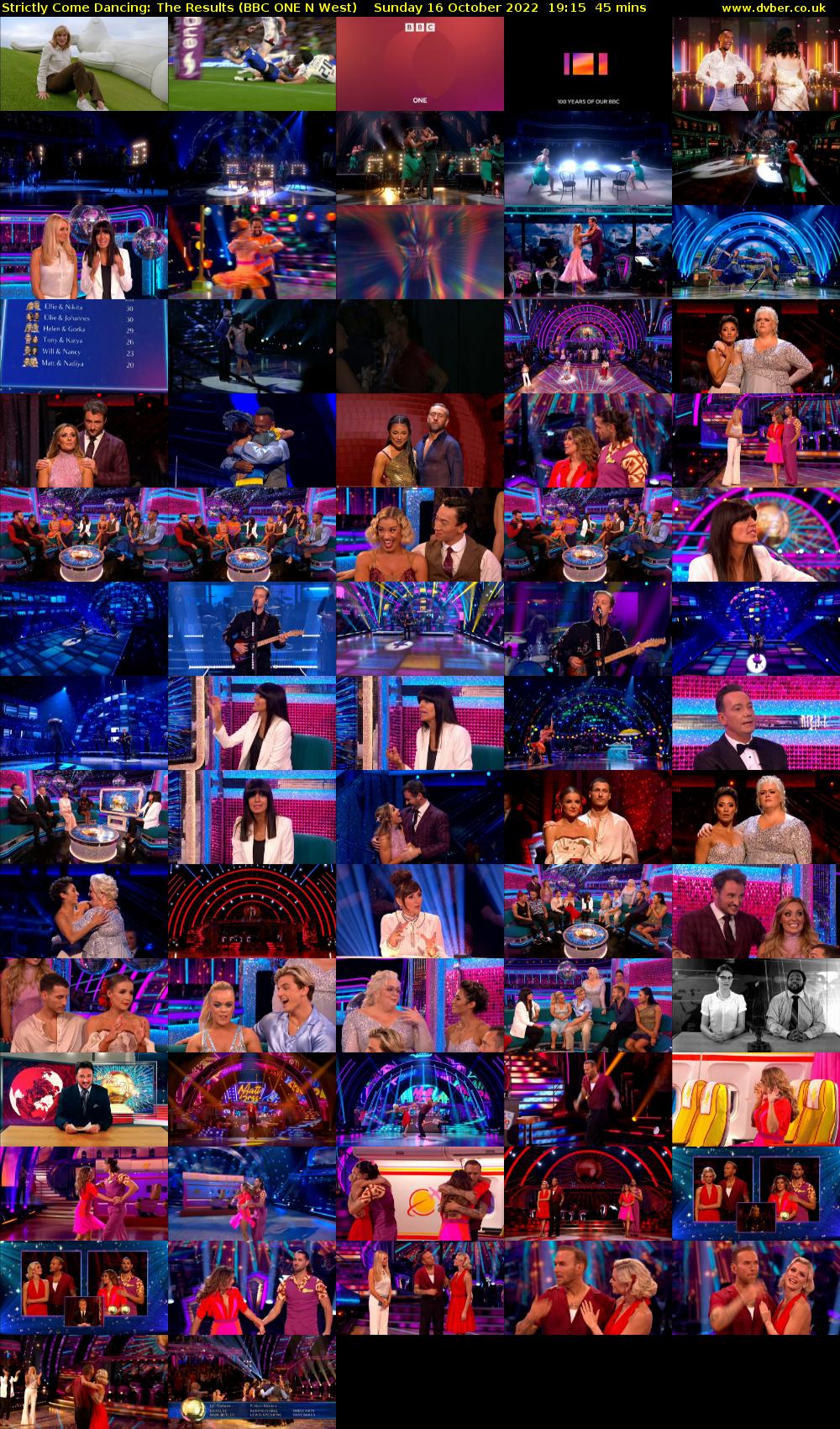 Strictly Come Dancing: The Results (BBC ONE N West) Sunday 16 October 2022 19:15 - 20:00