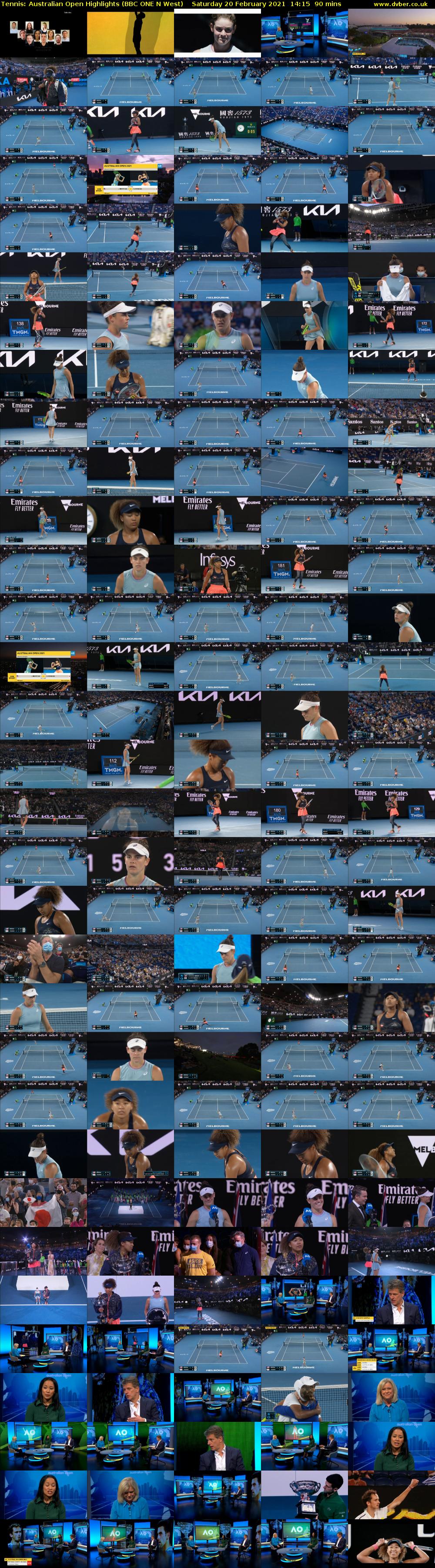 Tennis: Australian Open Highlights (BBC ONE N West) Saturday 20 February 2021 14:15 - 15:45