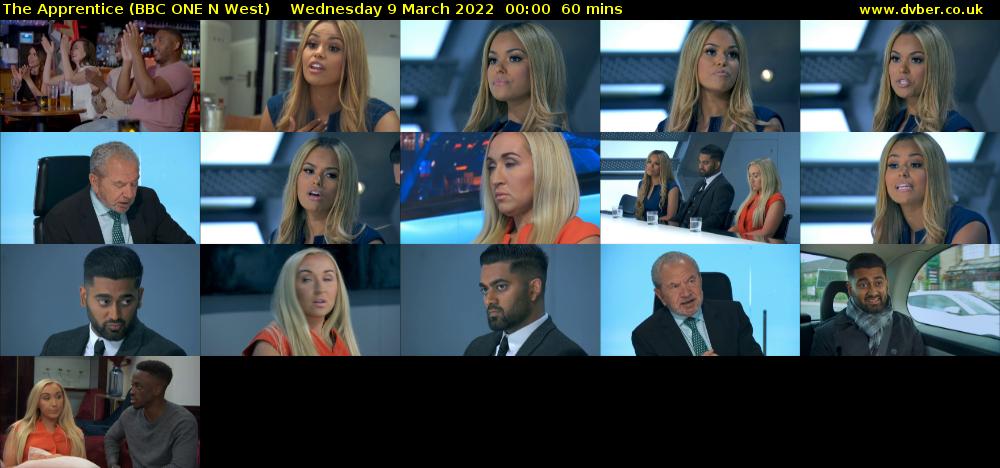 The Apprentice (BBC ONE N West) Wednesday 9 March 2022 00:00 - 01:00