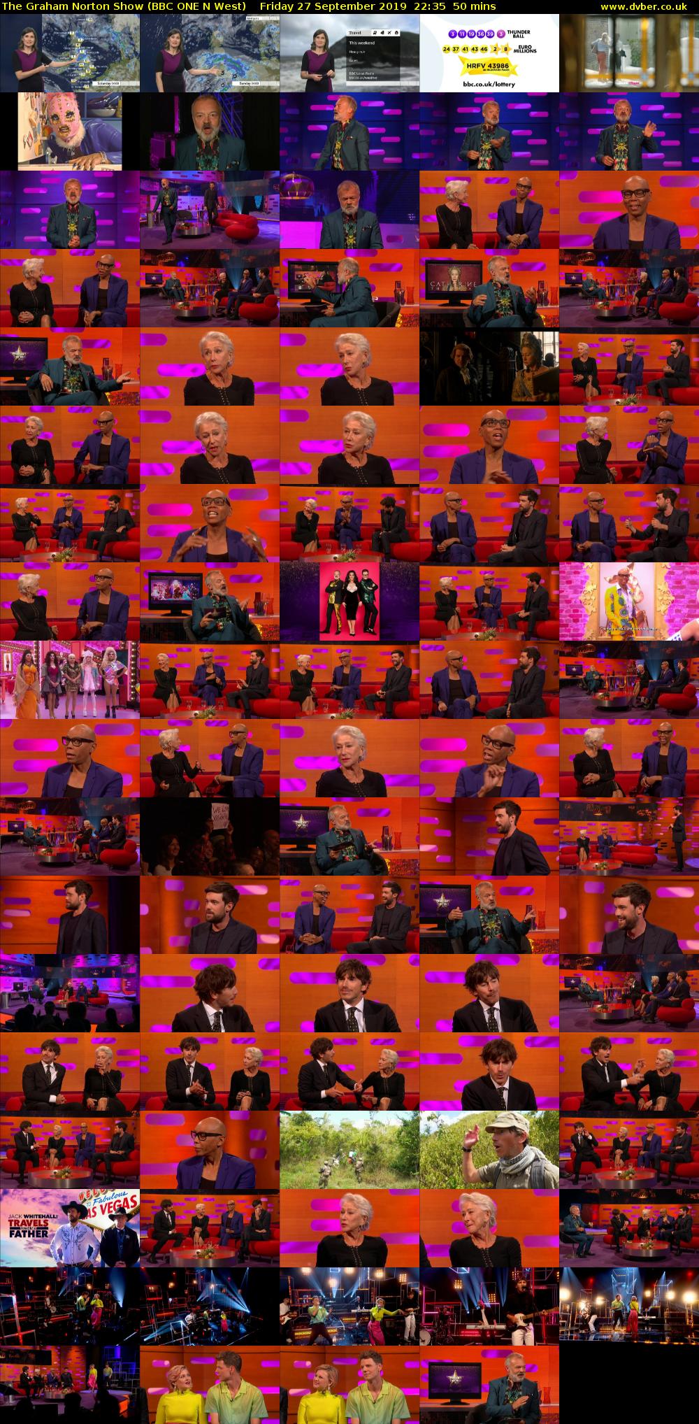 The Graham Norton Show (BBC ONE N West) Friday 27 September 2019 22:35 - 23:25
