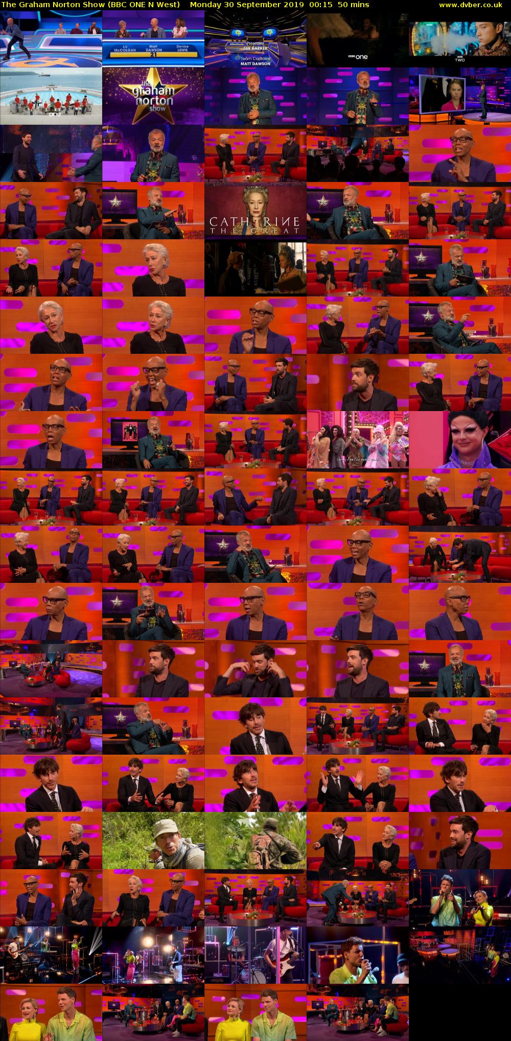 The Graham Norton Show (BBC ONE N West) Monday 30 September 2019 00:15 - 01:05