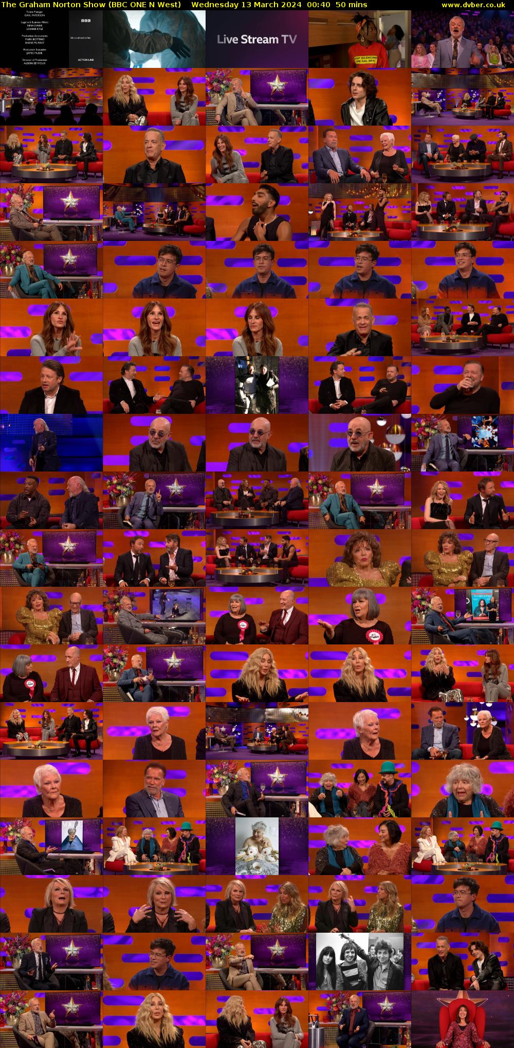 The Graham Norton Show (BBC ONE N West) Wednesday 13 March 2024 00:40 - 01:30