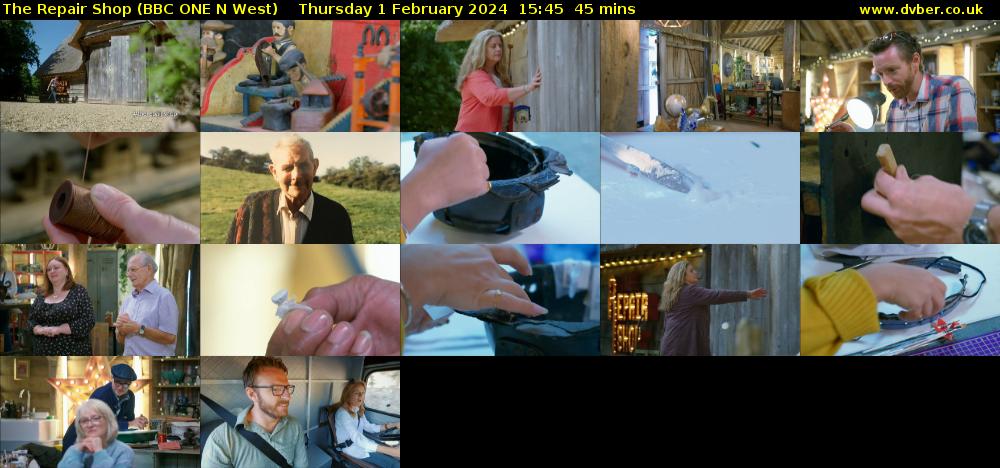The Repair Shop (BBC ONE N West) Thursday 1 February 2024 15:45 - 16:30