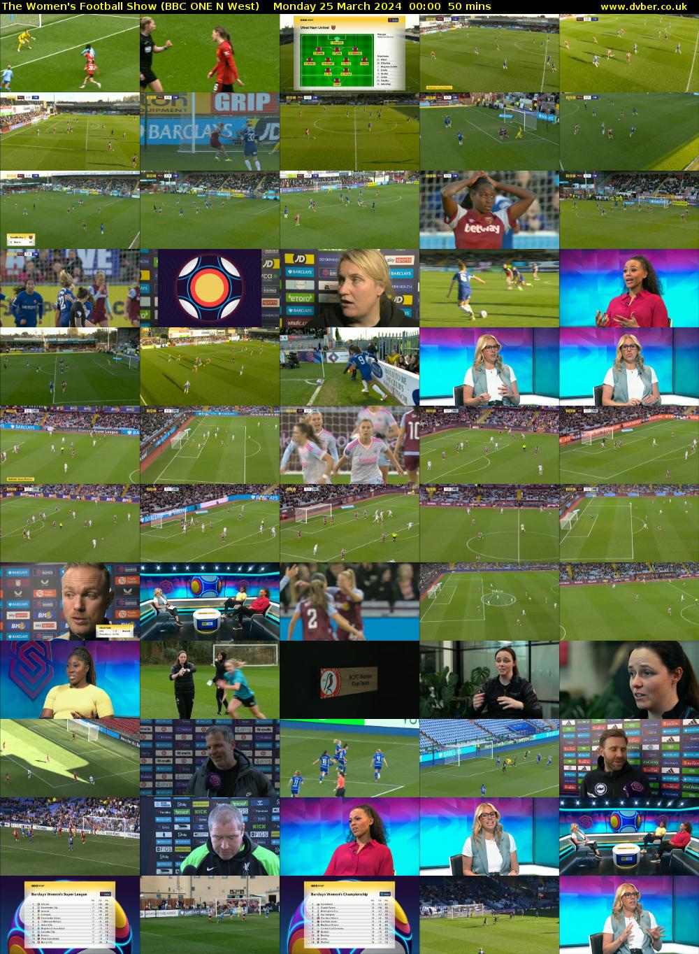 The Women's Football Show (BBC ONE N West) Monday 25 March 2024 00:00 - 00:50