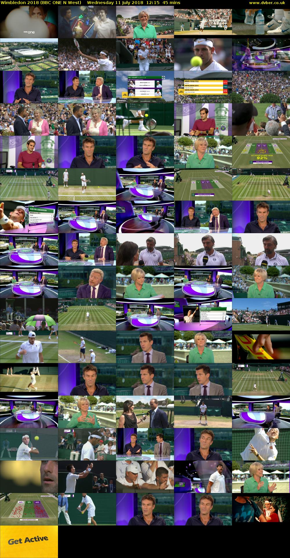 Wimbledon 2018 (BBC ONE N West) Wednesday 11 July 2018 12:15 - 13:00