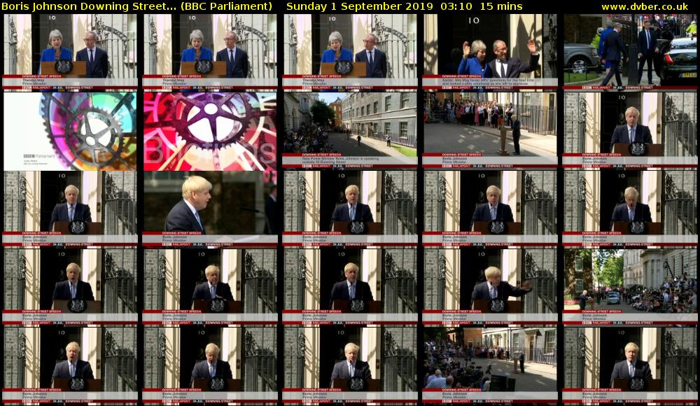 Boris Johnson Downing Street... (BBC Parliament) Sunday 1 September 2019 03:10 - 03:25