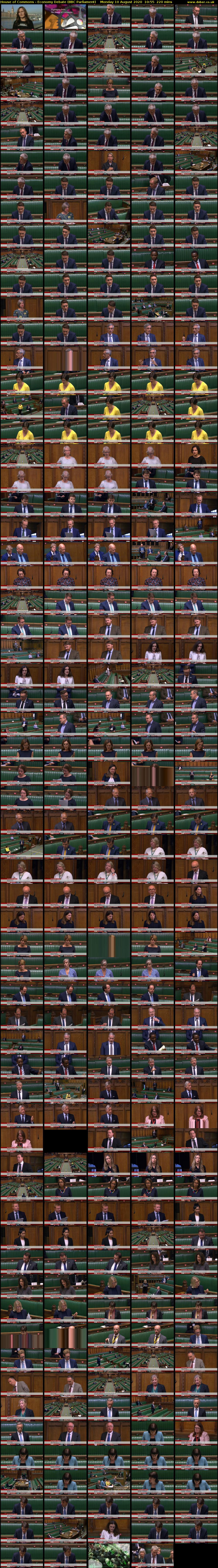 House of Commons - Economy Debate (BBC Parliament) Monday 10 August 2020 10:55 - 14:35